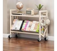 Étagère mobile autoportante en métal à plusieurs niveaux avec roulettes, chariot de rangement de livres moderne pour la maison, le bureau, la salle de classe ou l'école (Dimensions : 70 x 25 x 53 cm,
