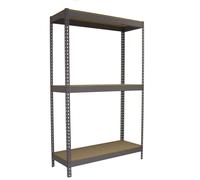 Étagère mobile charge moyenne 400kg - 2000x1500x600 - 3 niveaux Gris/Bois - SIMON RACK - 8435104977620