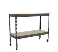 Étagère mobile charge moyenne 75kg - 975x1500x600 - 2 niveaux Gris/Bois - SIMON RACK - 8435104977866