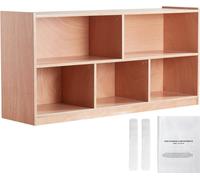 Étagère mobile - Étagère de rangement cubique - 5 compartiments - Meubles de classe - Maison/crèche/école maternelle - Naturel