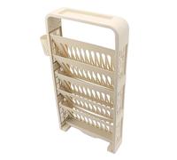 Étagère Mobile Porte-gobelet d'eau Support de Livre à côté du Bureau Rouleau Conception Gain de Place pour Le Bureau (Blanc crème)