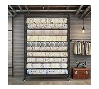 Étagère mobile pour rouleaux d'échantillons de tissu carte de couleur pour échantillons de rideaux commerciaux pour l'affichage de divers produits en rouleau (18 Rods, largeur 130 cm)