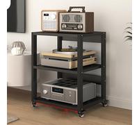 Étagère moderne à roulettes à 5 niveaux pour disques vinyles - Console d'angle pour TV, centre de divertissement, routeur Slish et DVD Sto Fur.