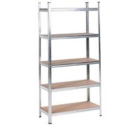 Etagère Moderne Métallique Extérieur Jardin Garage 5 Niveaux Argenté Xitta