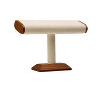 Étagère moderne pour bijoux avec base en bois de noyer, finition gris/beige, tube plat fermé, organisateur de bijoux pour accessoires décoratifs multi-scènes, フリーサイズ