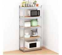 Étagère modulable - 5 plateaux - Acier galvanisé - Charges lourdes - Blanc