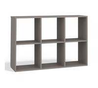 Étagère modulable 6 cubes - MARION - Bibliothèque 6 cases - 110x30x75 cm - Meuble de rangement - Gris