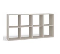Étagère modulable 8 cubes - MARION - Bibliothèque 8 cases - 147x30x75 cm - Meuble de rangement - Beige