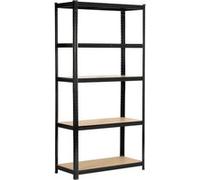 Étagère modulable 90 cm acier noirci charge maximale 875kg - L90xP40xH180 cm Noir