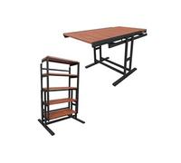 Etagère modulable convertible en Table - 133 x 80 x 68.5 cm - Style industriel - Couleur Bois