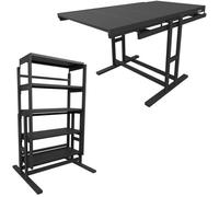 Etagère modulable convertible en Table - 125 x 78 x 62 cm - Style industriel - Couleur Bois