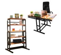 Etagère modulable convertible en Table - 125 x 78 x 62 cm - Style industriel - Couleur Bois clair