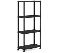 Keter Étagère Plus 60/40 – Facile à monter, Ajustable, Pieds surélevés – 60 x 30 x 135 cm Noir