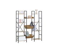 Etagère modulaire Bibliothèque ouverte structure en acier noir - Longueur 126 x Hauteur 150 x Profondeur 27 cm - -