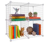 Étagère modulaire emboîtable, cubes fil métallique, multifonction