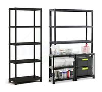 Étagère Modulaire En Résine Noire 4 Ou 5 Niveaux Montage Rapide Facile