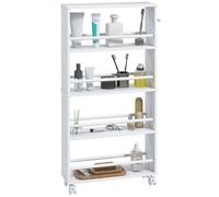 Étagère multifonction blanche sur roulettes 45x15x91 cm