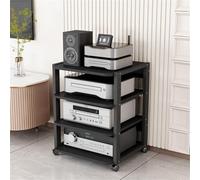 Étagère multimédia AV 4/5/6/7 niveaux réglable en hauteur, étagère audio-vidéo avec roulettes, console de divertissement avec étagère pour TV/DVD/CD/tourne-disque 4 A
