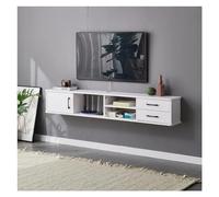 Étagère multimédia Étagères TV de Salon, Meuble Flottant Mural, Console multimédia Divertissement, Grand Rangement for Le Bureau et la Maison pour téléviseurs(Blanc,170 * 24 * 28cm)