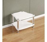 Étagère multimédia moderne avec étagères de jeu et console de tourne-disque pour TV et système de divertissement Blanc