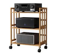 Étagère multimédia pour tourne-disque - Support d'angle TV avec rangement - Armoire stéréo à 3 couches pour salon et salle de jeux - Centre de divertissement compact (60 x 38 x 88 cm)