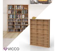 Étagère murale Vicco pour CD et DVD Étagère sur pied Étagère média Étagère murale Étagère à livres hêtre