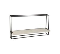 Etagere Murale 1 niveau en marbre blanc - L 65cm - Noir - 65 cm X 15.5 cm X 35 cm - CALICOSY