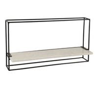 Etagere Murale 1 niveau en marbre blanc - L 65cm - Noir - 65 cm X 15.5 cm X 35 cm - CALICOSY