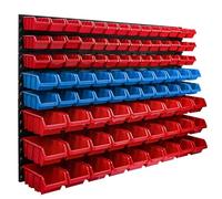 Étagère murale 1155 x 780 mm | Boîte de 91 pièces | Boîtes empilables | Étagère de rangement | Plaques murales extra solides | Étagère extensible | Étagère d'atelier Étagère murale d'atelier Étagère