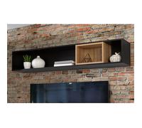 Etagère murale 150 cm 1 niche décor bois de chêne et noir - MODE Meubletmoi