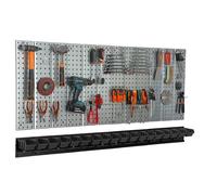 Étagère murale 156x72 cm Système de rangement métal porte-outils 8 boîtes noir