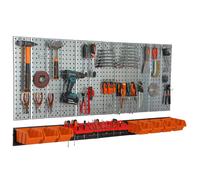Étagère murale 156x72cm Système de rangement en métal avec porte-outils 7 boîtes