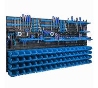 Étagère murale 173 x 78 cm, supports à outils, 68 pièces, empilable, boîtes de rangement, plaques murales extra solides, étagère extensible, étagère d'atelier