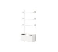Etagère Murale 1900 Bibliothèque Avec Portes Basses Blanc