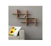 Etagère murale 2 niches 150x22x82 cm décor chêne
