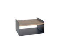 Etagère murale 2 niveaux Korfu Métal et MDF 40x30x20cm Anthracite et Chêne