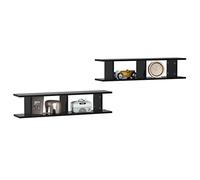 Étagère Murale 2 Pièces, étagère de Rangement Ouverte Moderne avec Compartiments de Rangement, Murale en Bois pour Salon, Chambre à Coucher et Bureau à Domicile (90x18x20 cm)