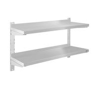 Royal Catering Étagère Murale, 2 Plateaux, 80 cm, INOX | Rangement Cuisine, Éléments pour Montage Mural, Design Moderne