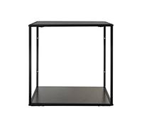 SLIMA - Etagère Murale 2 Plateaux Acier Noir et Aspect Bois -