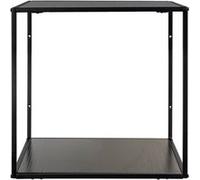 SLIMA - Etagère Murale 2 Plateaux Acier Noir et Aspect Bois -