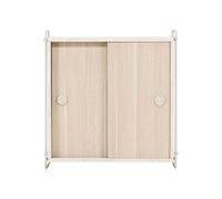 Étagère Murale 2 Portes "Paris" 68cm Naturel