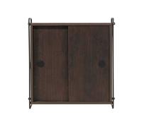 Étagère Murale 2 Portes "Paris" 68cm Marron Foncé