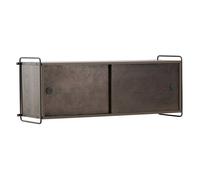 Étagère Murale 2 Portes "Paris" 122cm Marron Foncé