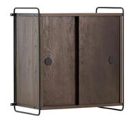 Étagère Murale 2 Portes Paris 68cm Marron Foncé