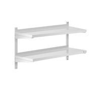 Royal Catering Étagère Murale Cuisine Tablette Flottante INOX 100 cm RCWR-1000.4 (100 x 40 cm, Pose Murale, Épaisseur 3,5 cm, Capacité 40 kg)