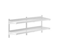 Royal Catering Étagère Murale Cuisine Tablette Flottante Inox 140 cm RCWR-1400.4 (140 x 40 cm, Pose murale, Épaisseur 3,5 cm, Capacité 40 kg)