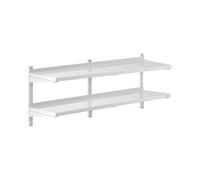 Royal Catering Étagère Murale Cuisine Tablette Flottante Inox 160 cm RCWR-1600.4 (160 x 40 cm, Pose murale, Épaisseur 3,5 cm, Capacité 40 kg)