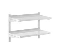 Royal Catering Étagère Murale Cuisine Tablette Flottante INOX 200 cm RCWR-800.4 (80 x 40 cm, Pose Murale, Épaisseur 3,5 cm, Capacité 40 kg)