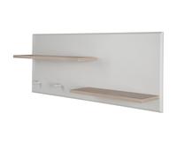 Étagère murale 2 tablettes et 2 patères helene gris clair / décor luna elm TU