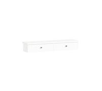 SoBuy Etagere Murale avec 2 Tiroirs - Étagère Flottante Moderne pour Entrée, Salon, Cuisine & Chambre - Blanc 64x15x10cm FRG43-W